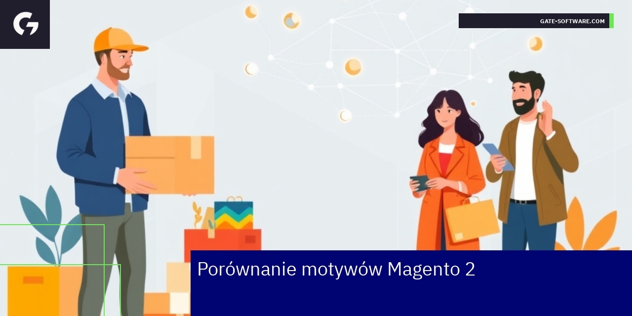 Grafika przedstawiająca porównanie motywów Magento 2