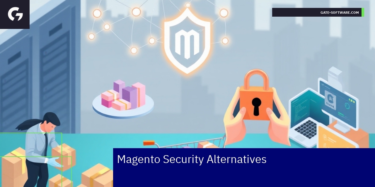 Comparing Magento Security and Alternatives Magento logo and security icons comparison