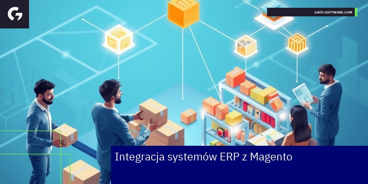 Schemat integracji ERP i Magento z synchronizacją danych