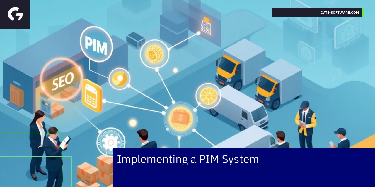 Diagram of PIM system integrated with Magento platform