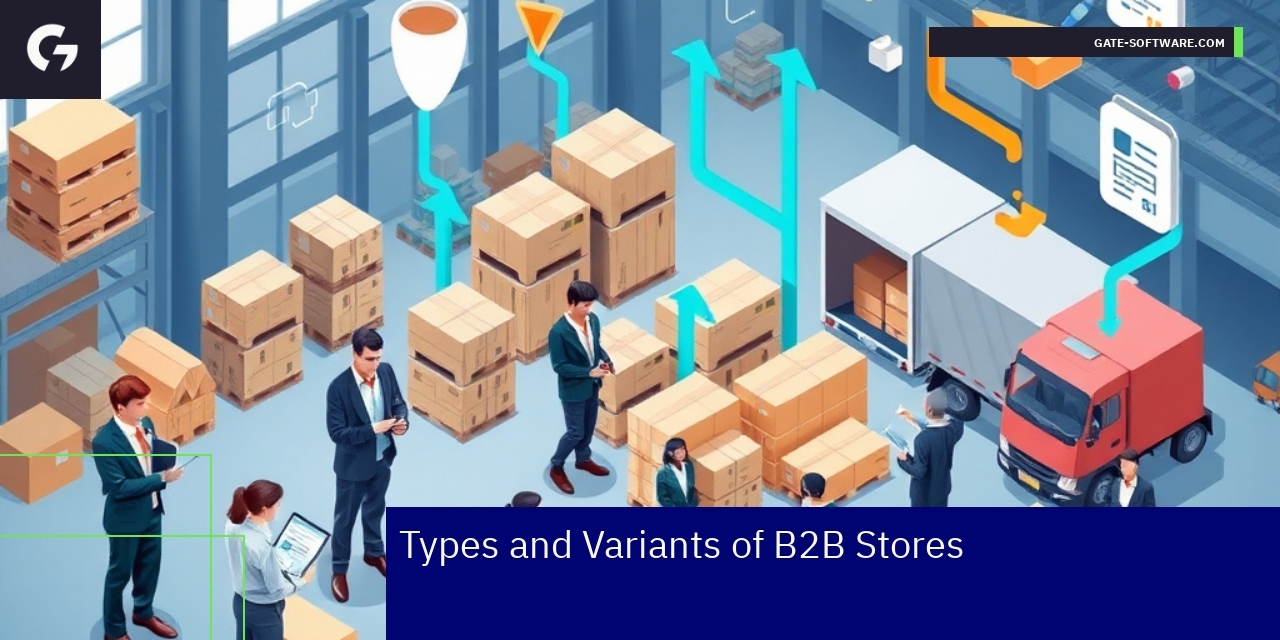 Diagram showing B2B store types and features