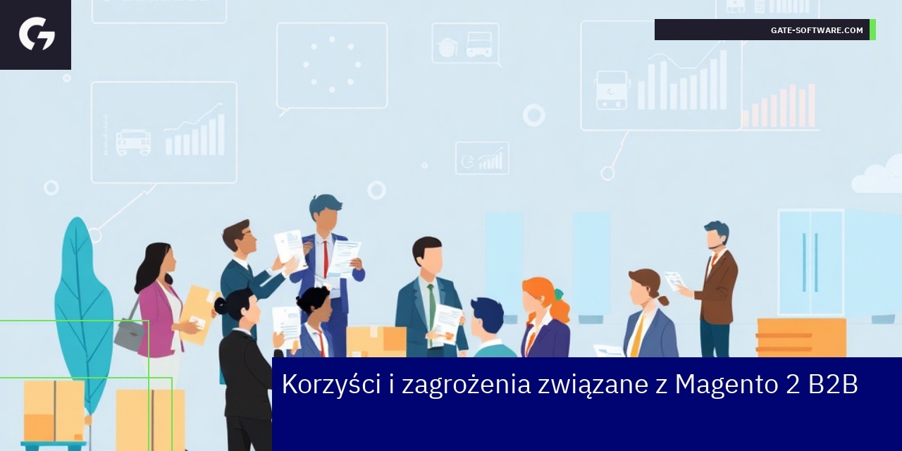 Schemat korzyści i zagrożeń Magento 2 B2B