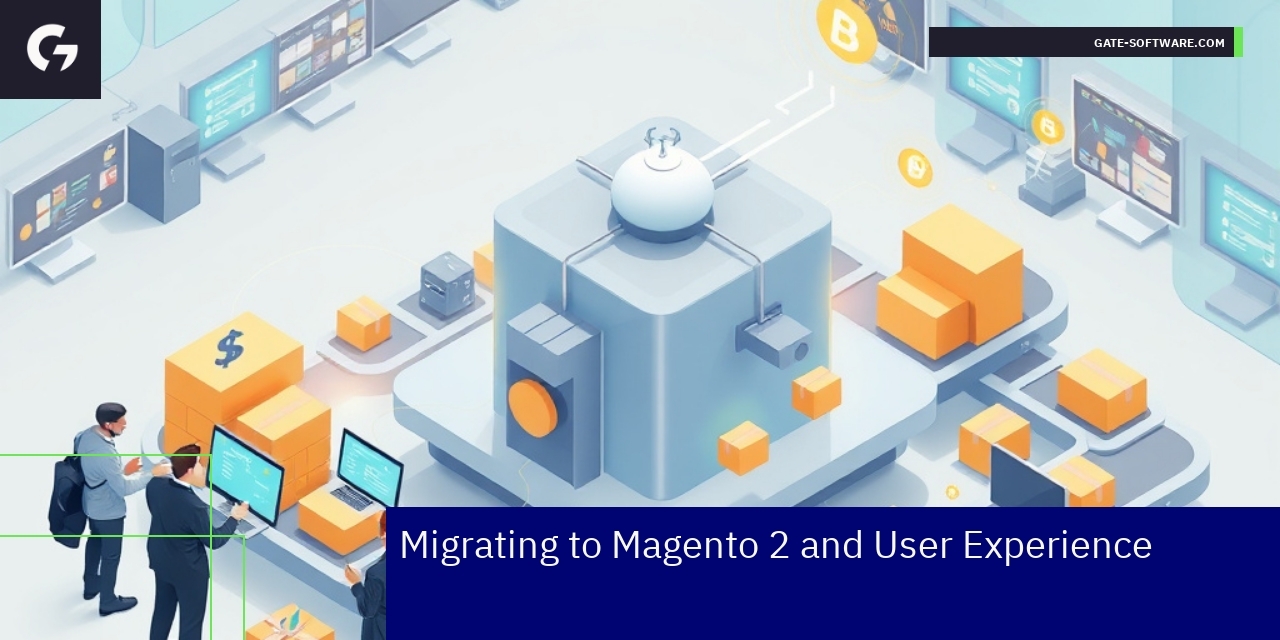 Magento 2 Migration and User Experience Optimization Diagram showing Magento 2 migration and UX improvements