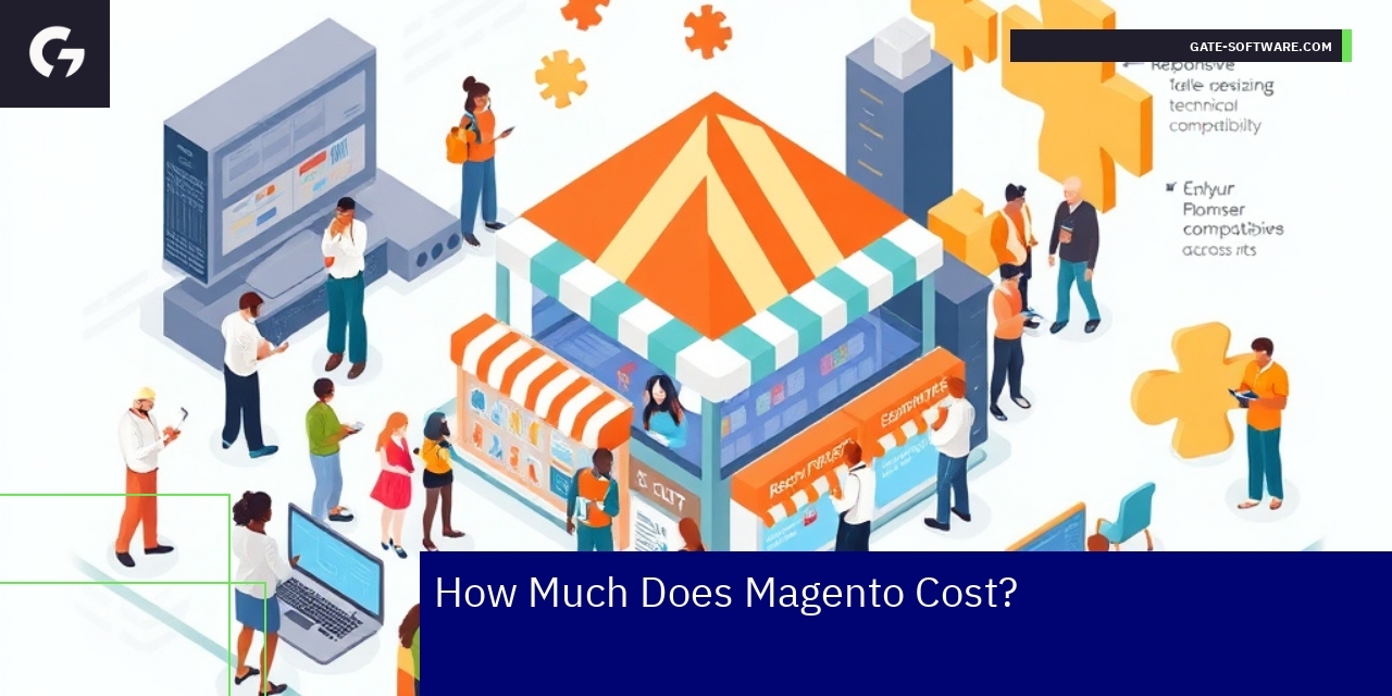 Magento cost factors and theme customization infographic