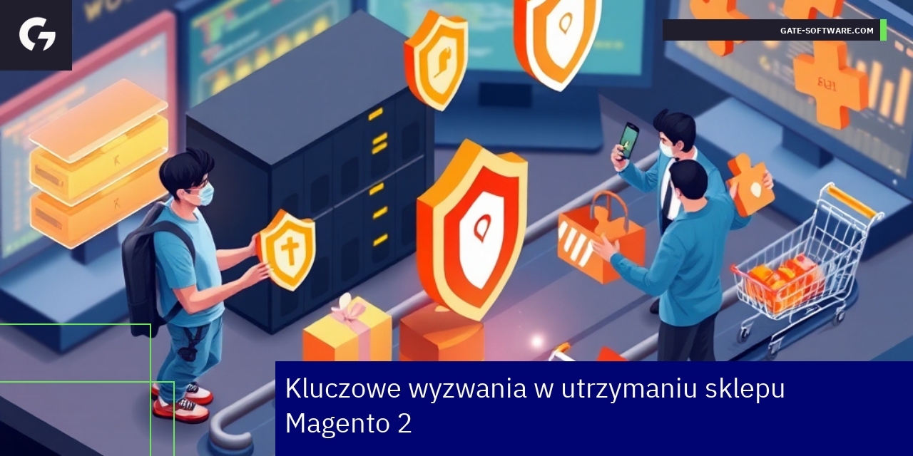 Wyzwania w utrzymaniu sklepu Magento 2 Schemat techniczny sklepu Magento 2 z wyzwaniami
