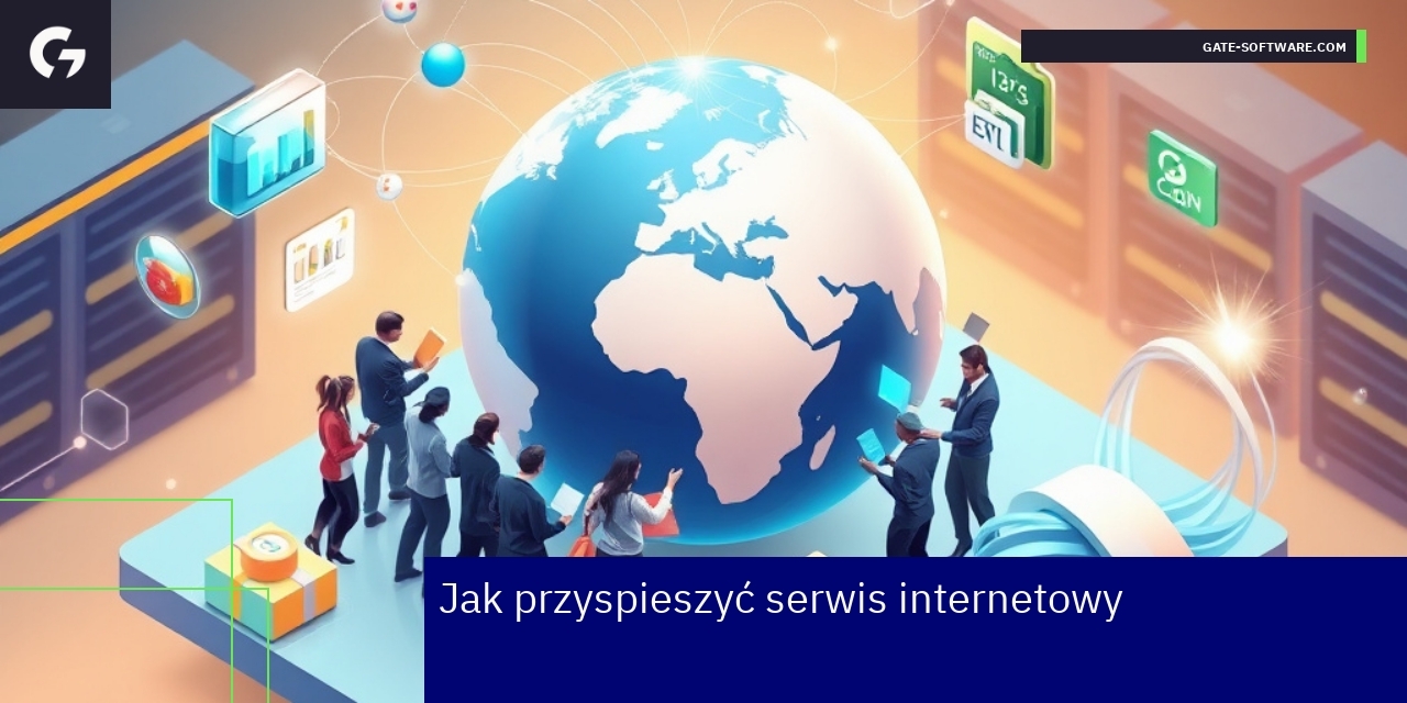 Schemat optymalizacji serwisu internetowego z ikonami
