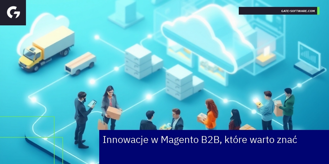 Schemat platformy Magento B2B i wykresy wydajności