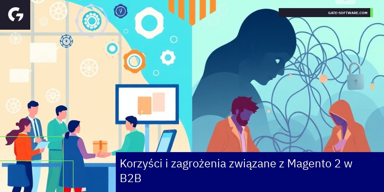 schemat zalet i zagrożeń Magento 2 w B2B