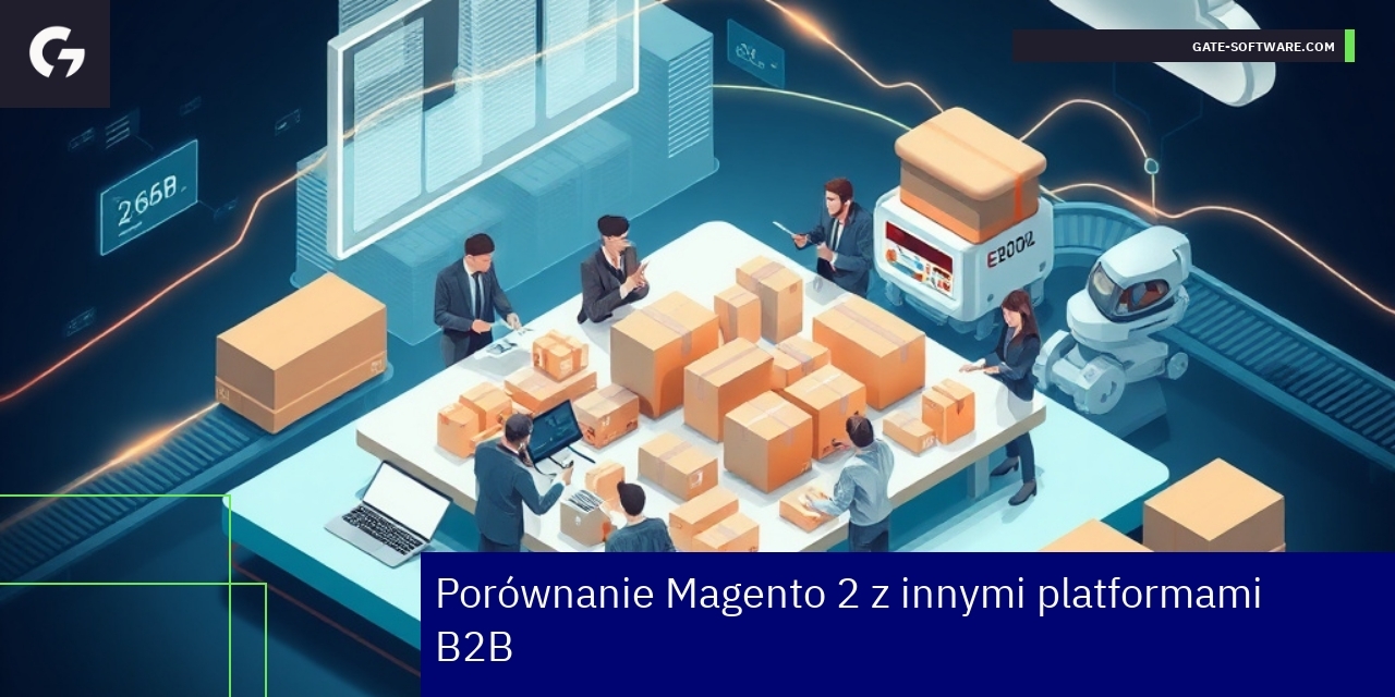 Porównanie Magento 2 z platformami B2B Schemat zalet i wad Magento 2 dla B2B