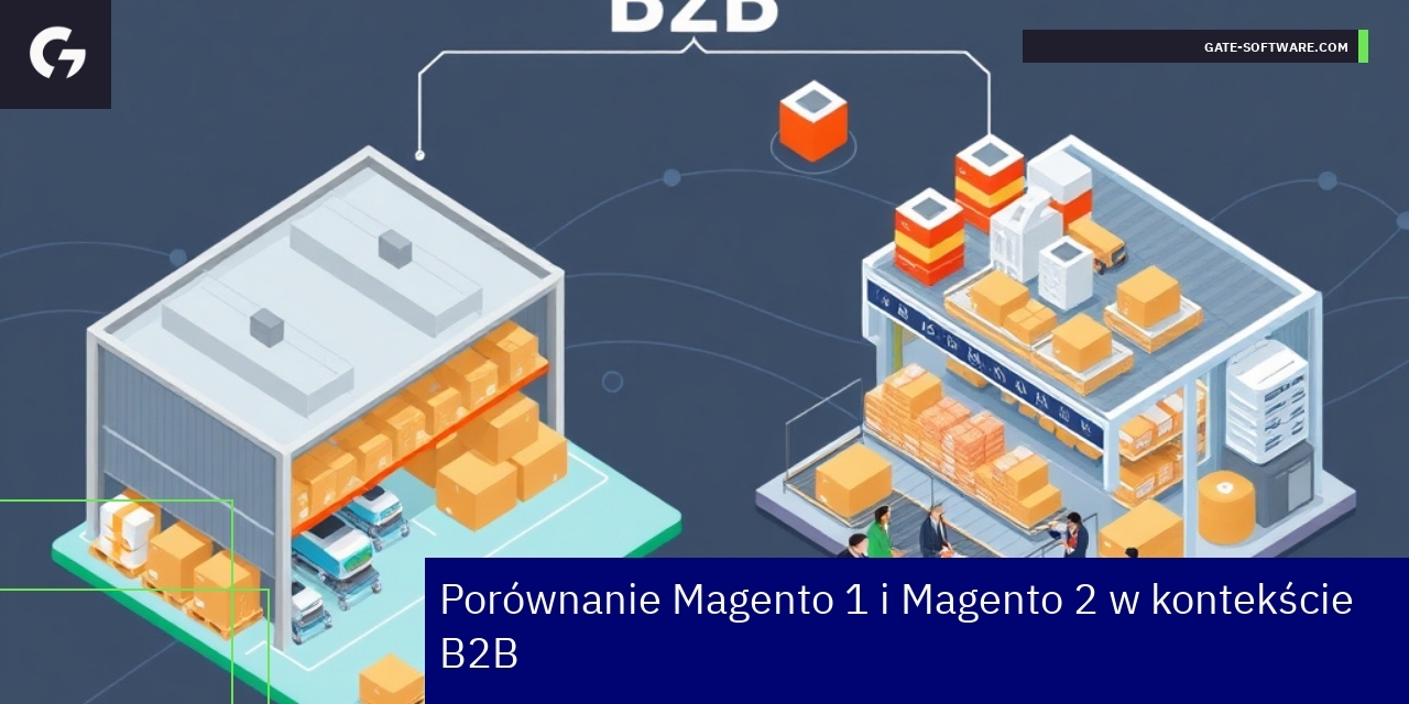 Ikony Magento 1 i Magento 2 oraz schemat B2B