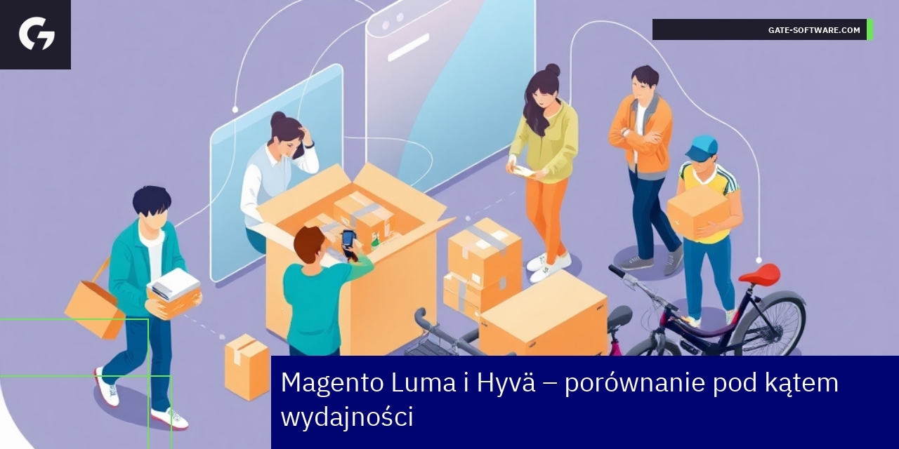 Wykres porównujący wydajność Magento Luma i Hyvä