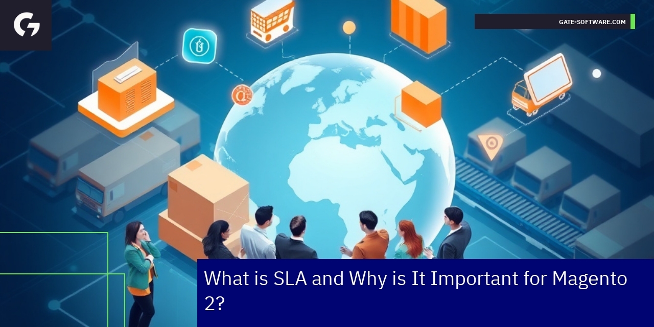 SLA Importance in Magento 2 for B2B Stores Illustration of SLA concepts and Magento 2 platform usage