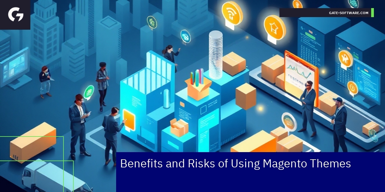 Diagram showing Magento Hyva theme benefits and risks
