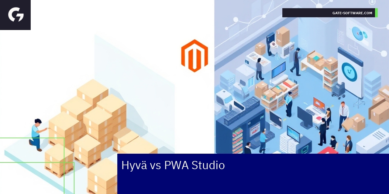 Grafika porównująca Hyvä oraz PWA Studio