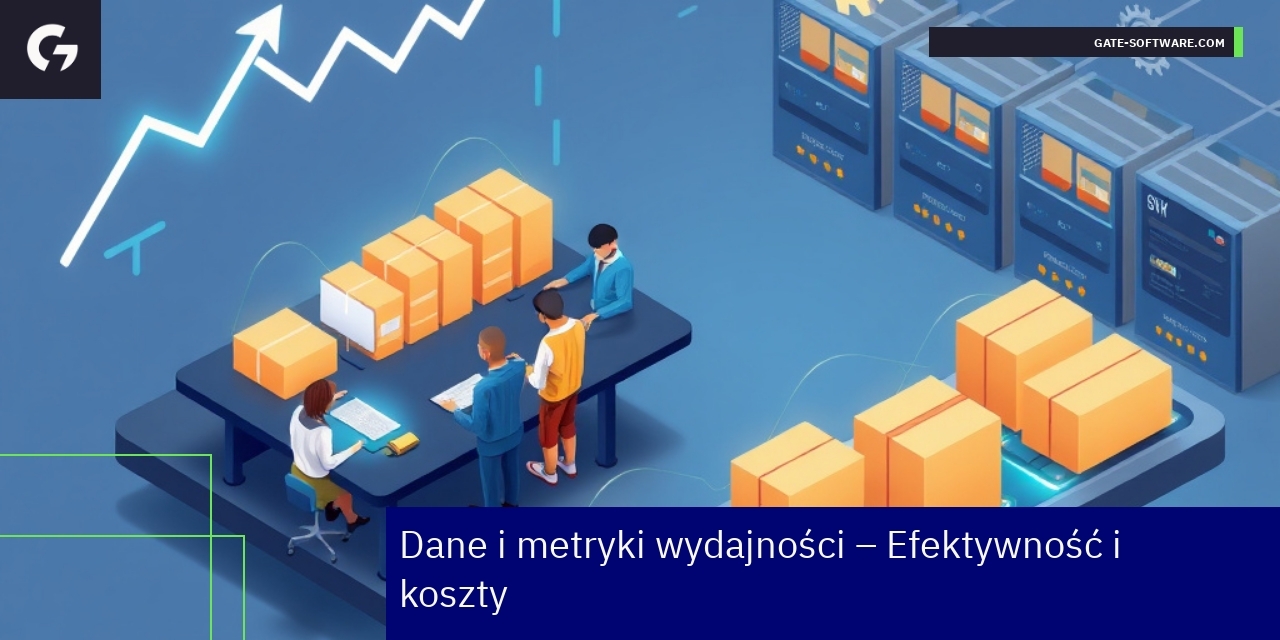 Wydajność i oszczędności w obszarze B2B Wykresy i ikony przedstawiające efektywność B2B