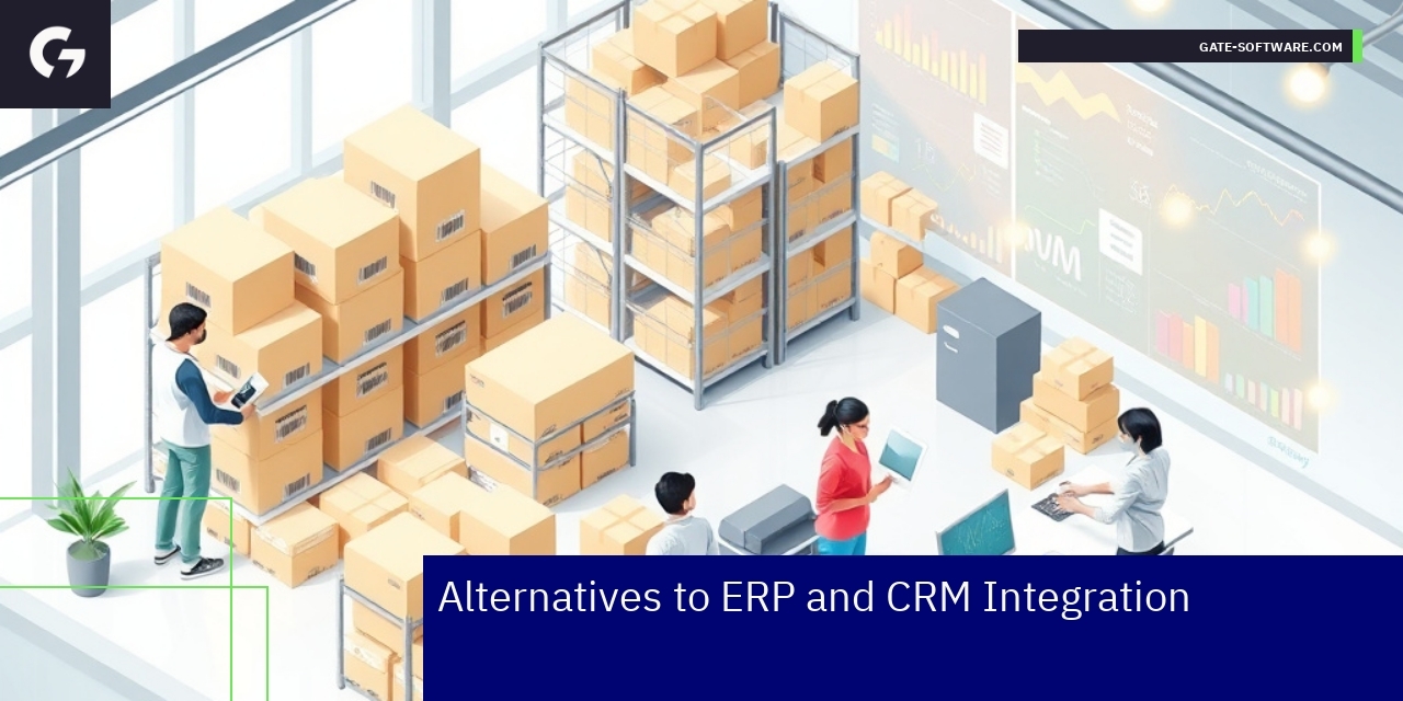 Illustration of modular business software solutions
