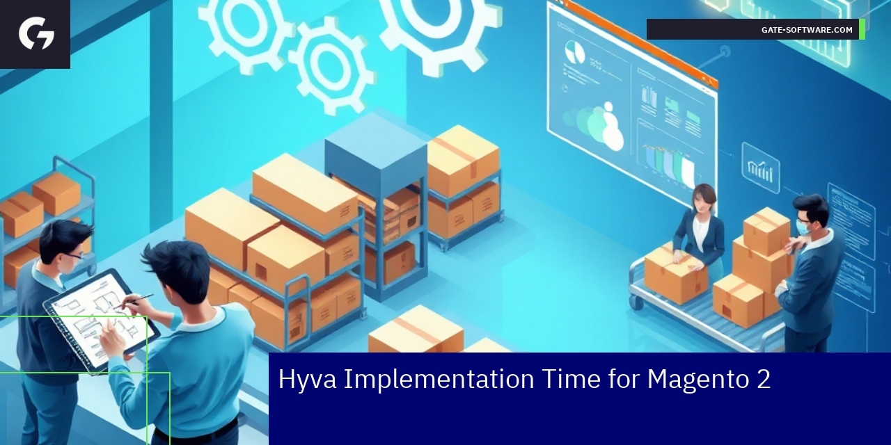 Graph illustrating Hyva implementation time and quality factors
