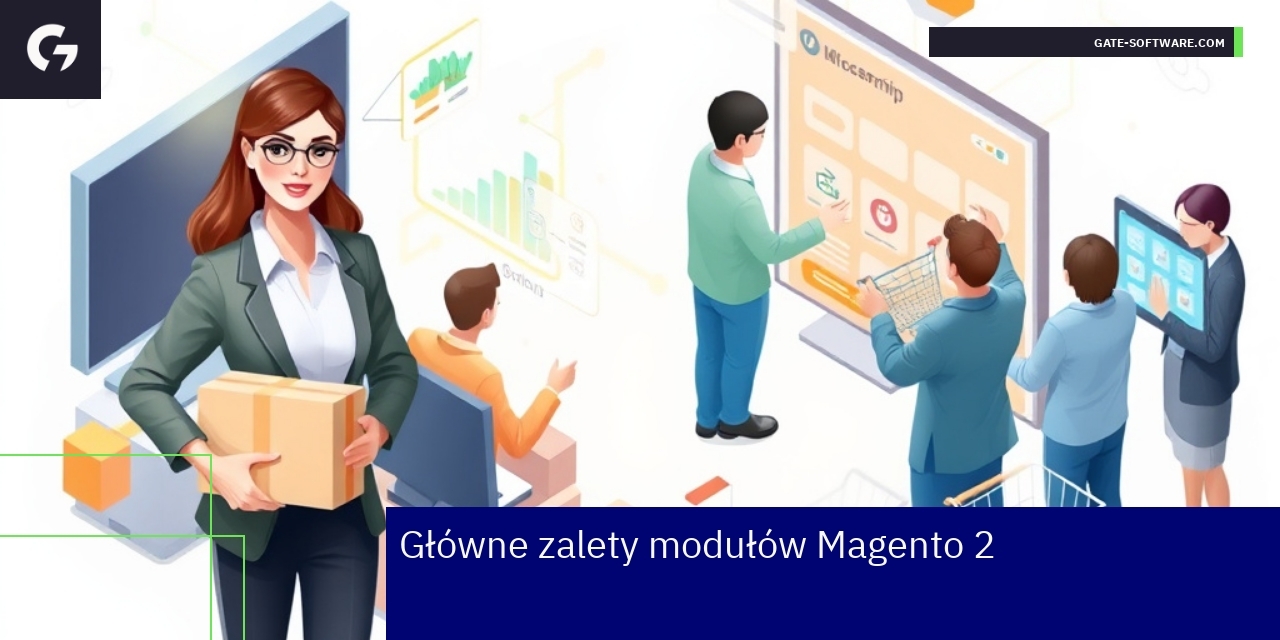 Schemat zalet modułów i wyboru na Magento Marketplace