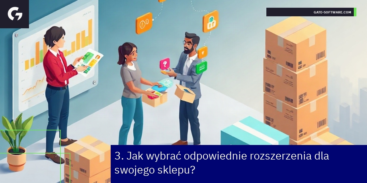 Ilustracja wyboru rozszerzeń w sklepie online