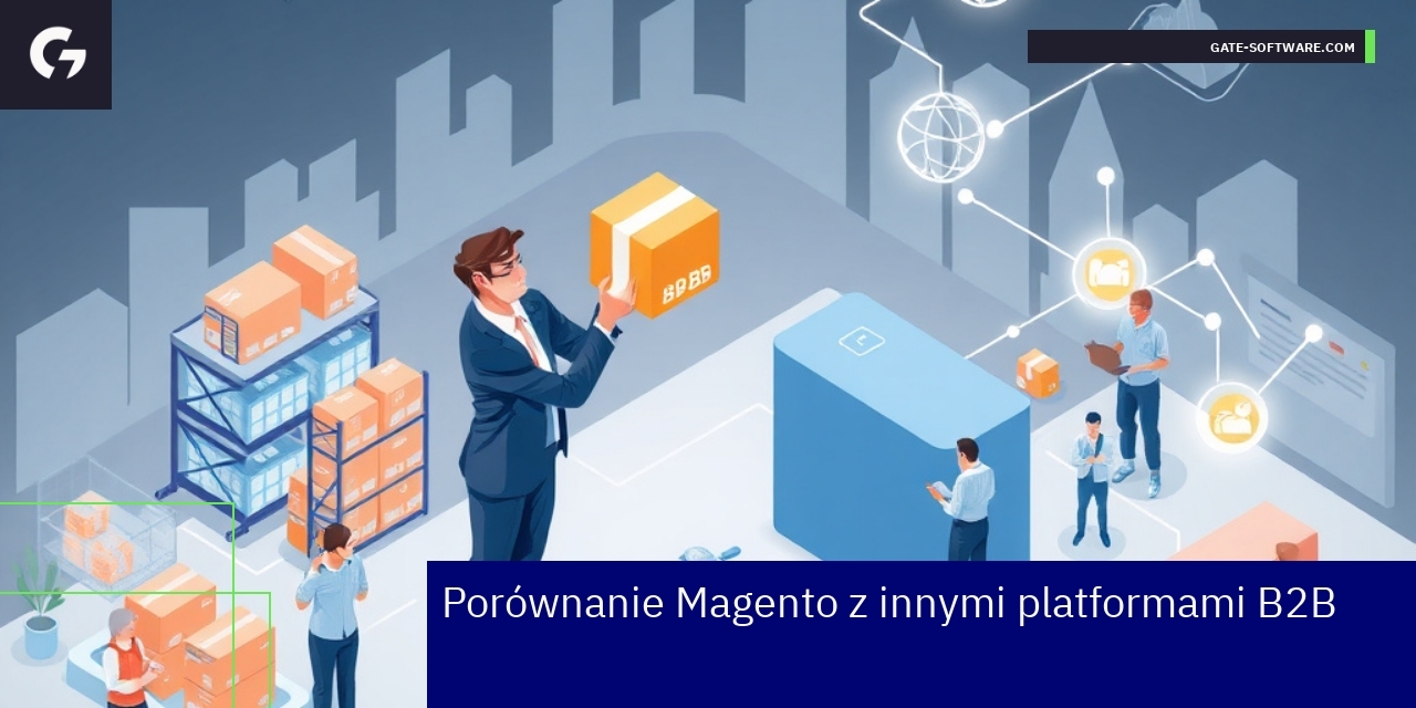 Wykres porównujący Magento i inne platformy B2B