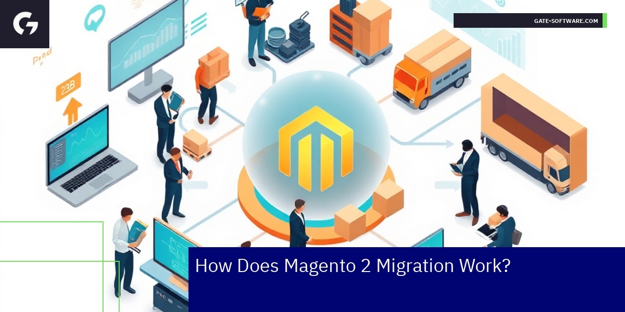Diagram showing Magento 2 migration and update workflow
