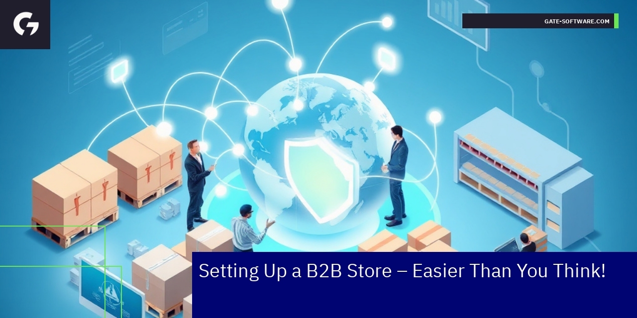 Illustration of B2B ecommerce integration and marketing