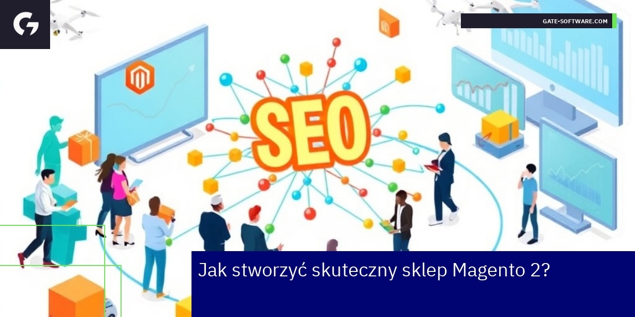 Kluczowe elementy i SEO dla sklepów Magento 2 Schemat sklepu Magento 2 z funkcjami i optymalizacją SEO