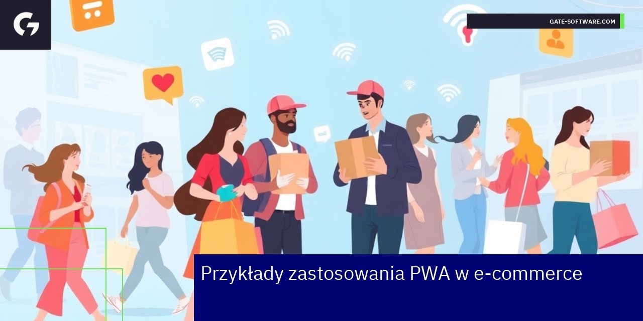 Ilustracja działania aplikacji progresywnych w e-commerce