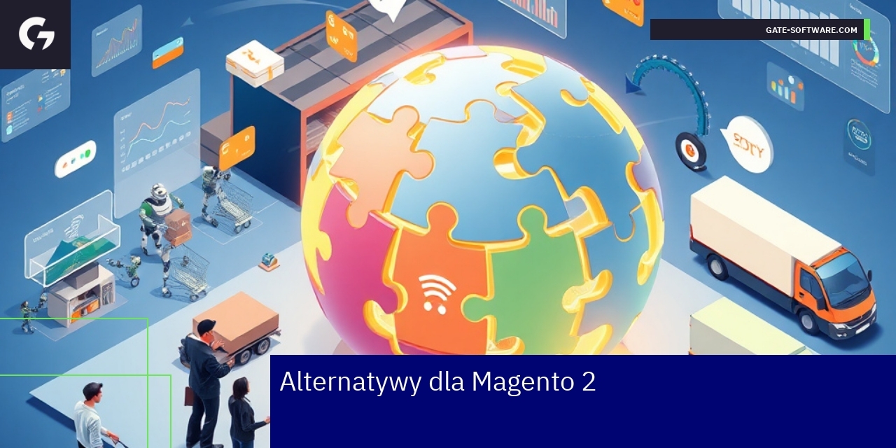 Ikony różnych platform e-commerce i Magento 2