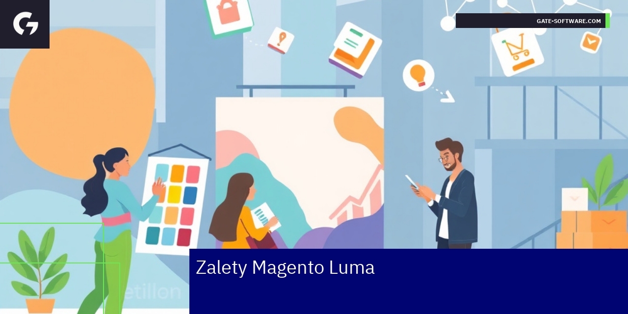 Schemat zalet motywu Magento Luma dla e-commerce