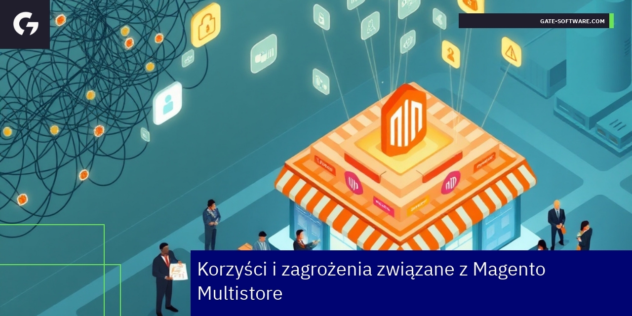 Schemat korzyści i zagrożeń Magento Multistore