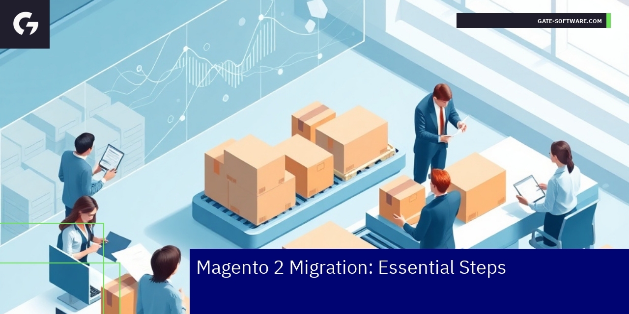 Essential Steps for Magento 2 Migration Success Diagram showing Magento 2 migration process steps