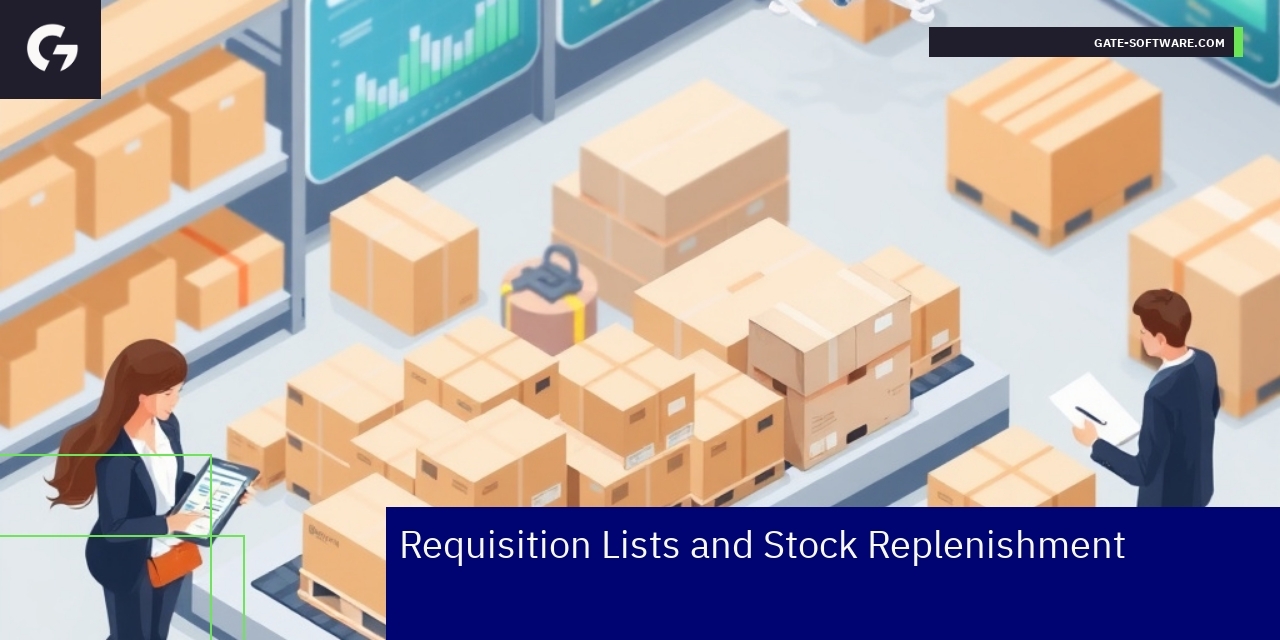 Illustration of B2B stock and requisition process