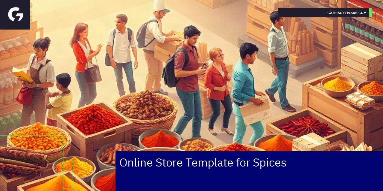 Colorful spices with user interface elements