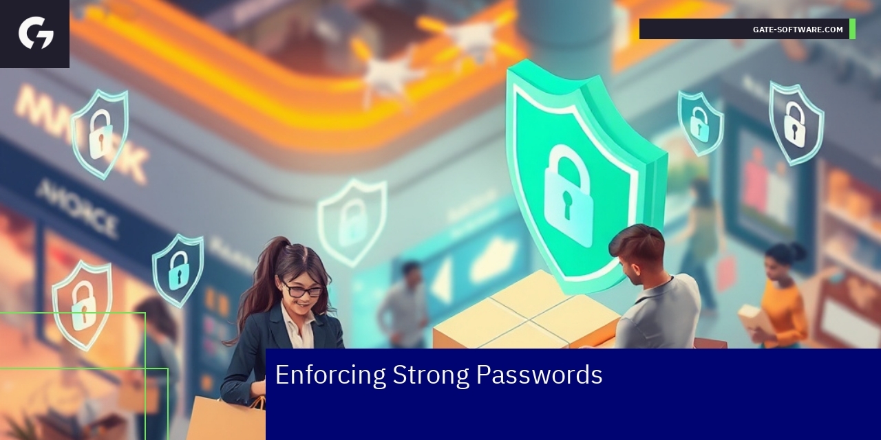 Strengthening E-commerce Security with Passwords Padlock and shield representing password protection