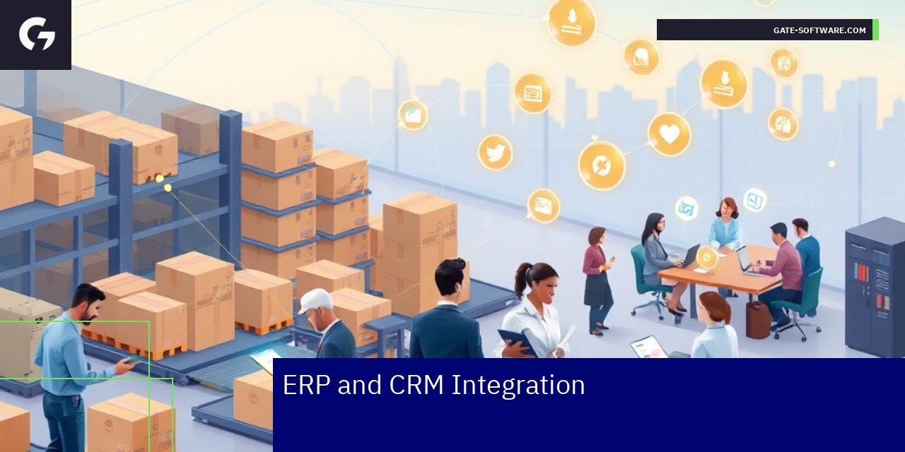 Diagram showing ERP CRM Magento 2 integration flow