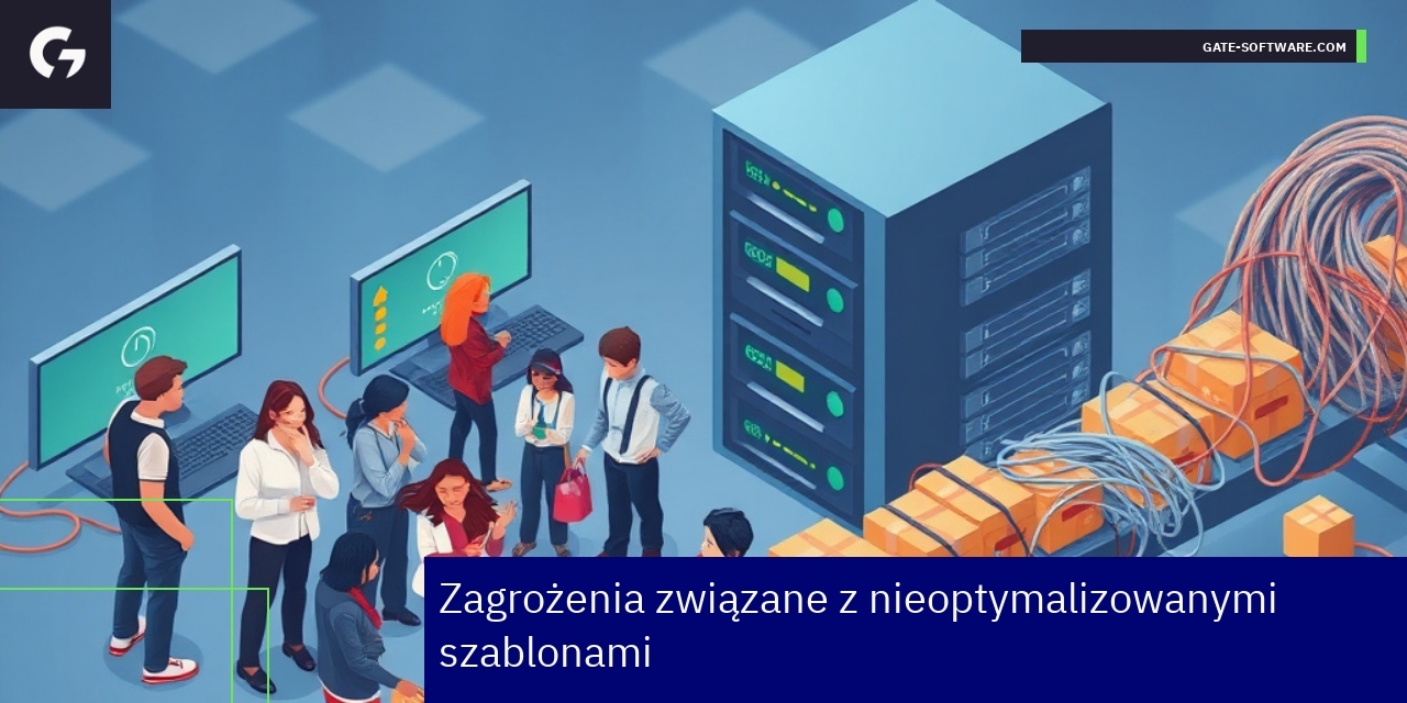 Schemat pokazujący problemy z wydajnością i SEO
