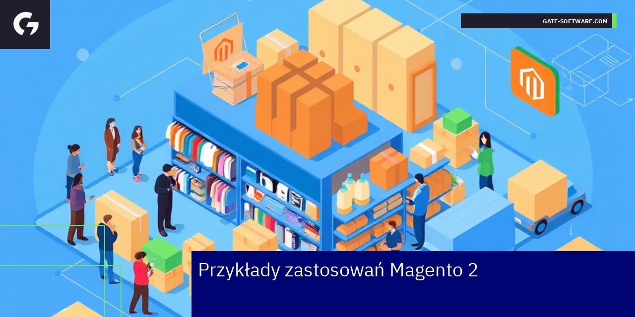 Logotyp Magento 2 i ikony branż e-commerce
