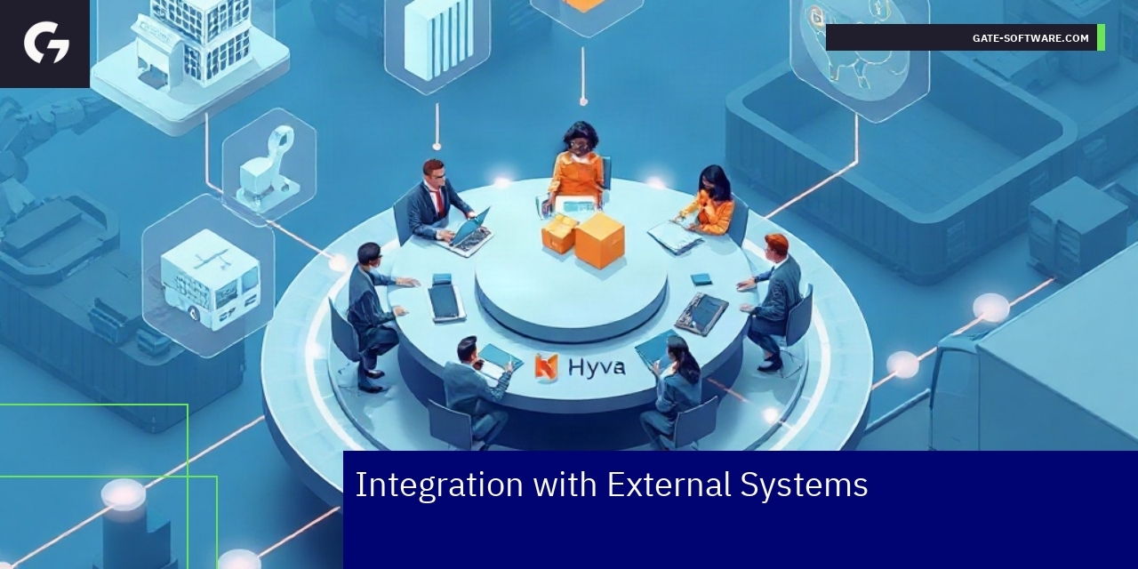 Hyva Integration with External Systems Overview Diagram showing Hyva system integration and data flow