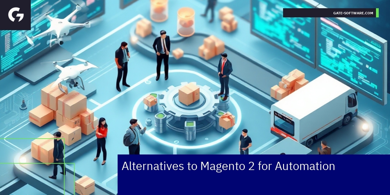 Top Magento 2 Alternatives for eCommerce Automation Abstract eCommerce automation technology interface