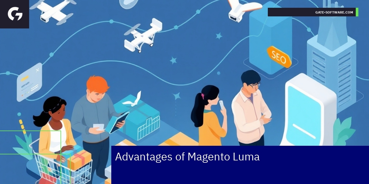 Magento Luma interface showing modern design features