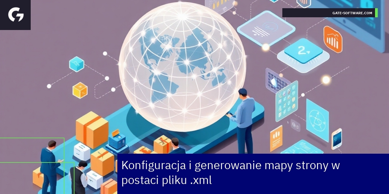 Panel administracyjny Magento z ustawieniami mapy strony