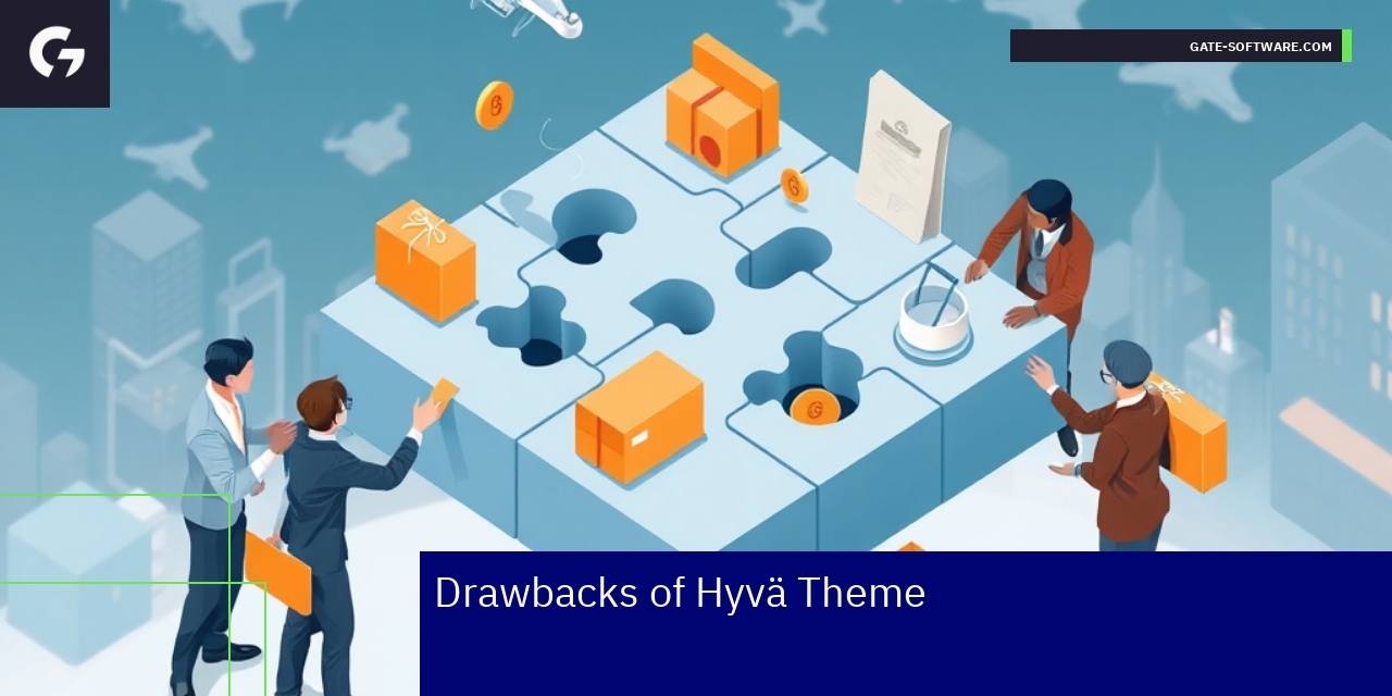 Challenges of Using Hyvä Theme Graphic illustrating Hyvä theme drawbacks and solutions
