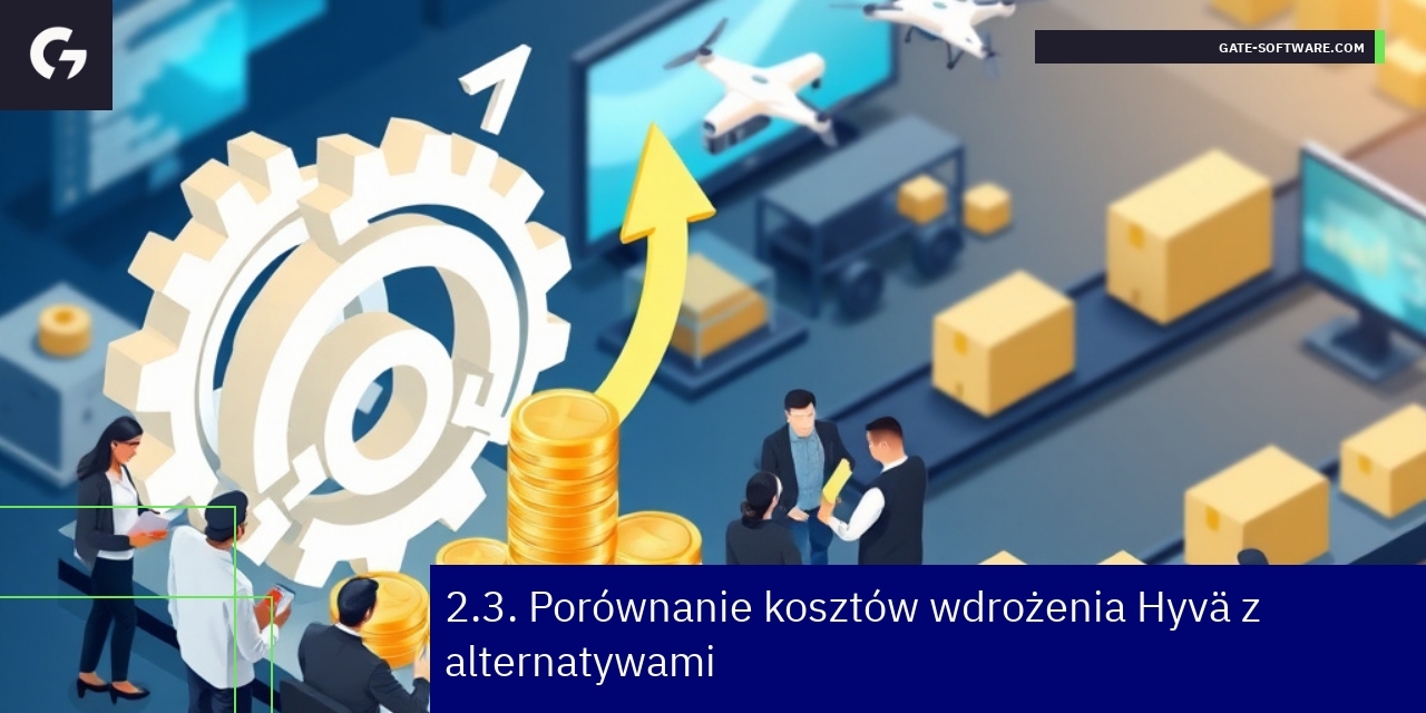 Wykres porównawczy kosztów wdrożenia Hyvä i alternatyw