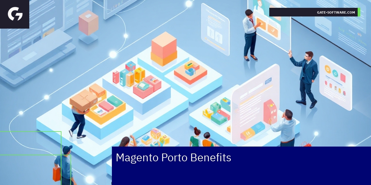 Illustration of Magento Porto theme features and usage