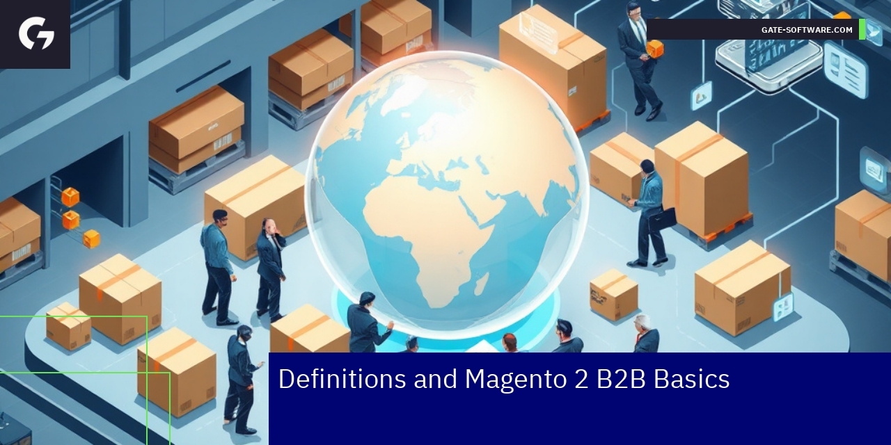Diagram showing Magento 2 B2B platform features