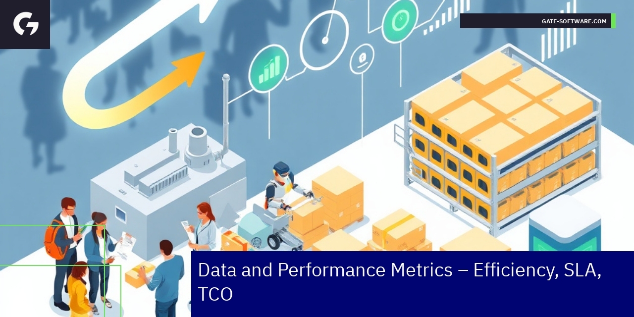 Gate-Software B2B Operational and Financial Metrics Graphs showing B2B efficiency and cost reduction metrics