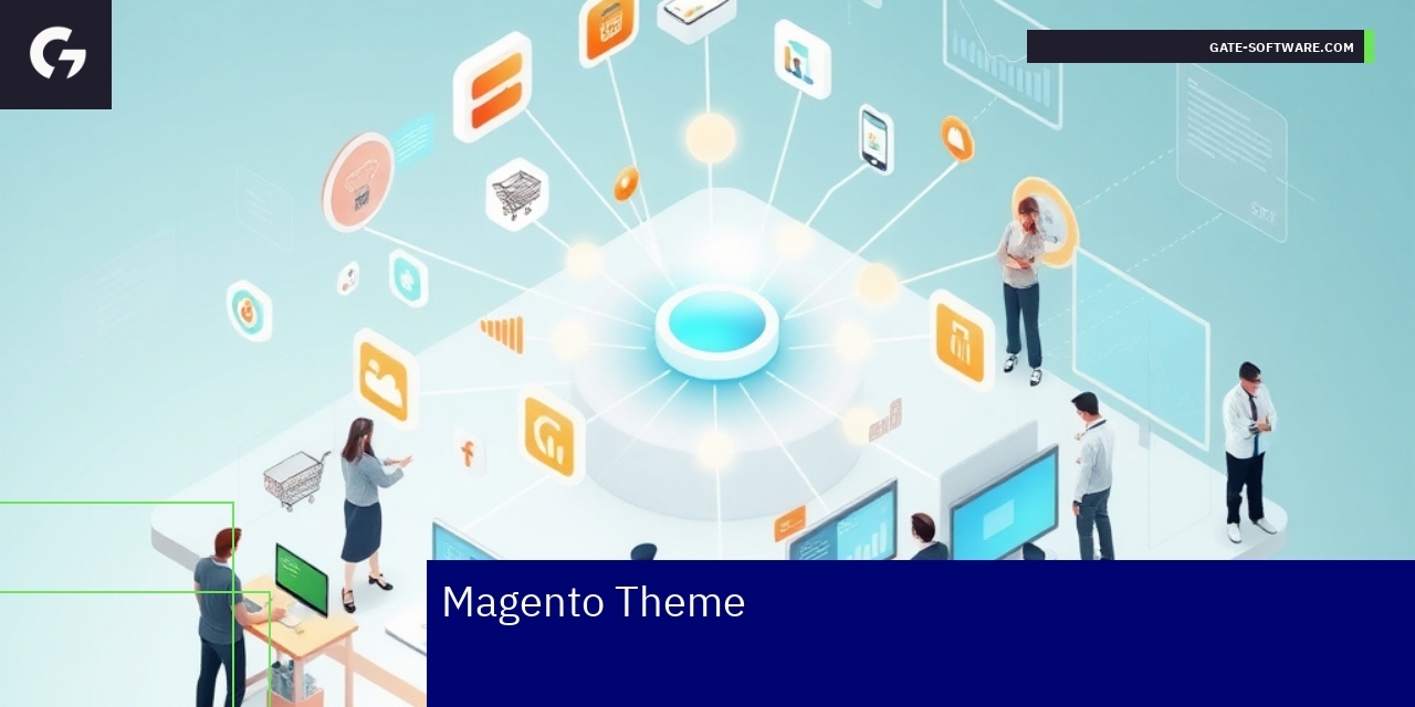 Magento Hyva Theme Features and Benefits Magento themes and multistore management illustration