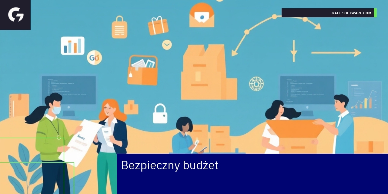 Laptop z wykresami i analizą budżetu sklepu