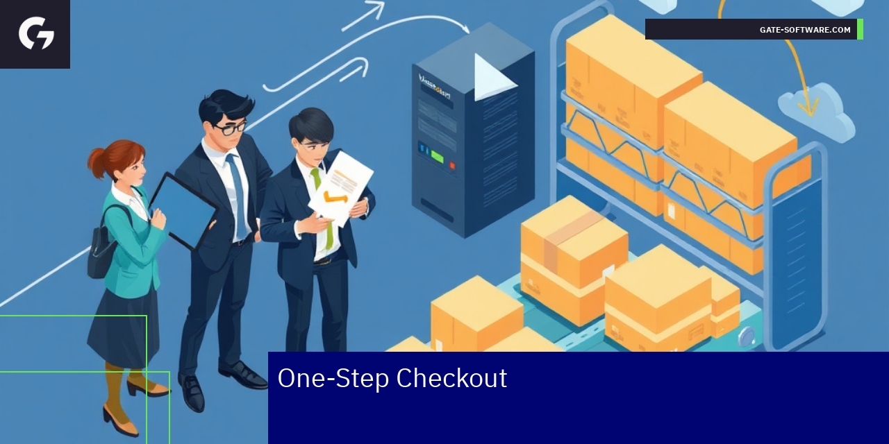 Illustration of seamless one-step B2B checkout process